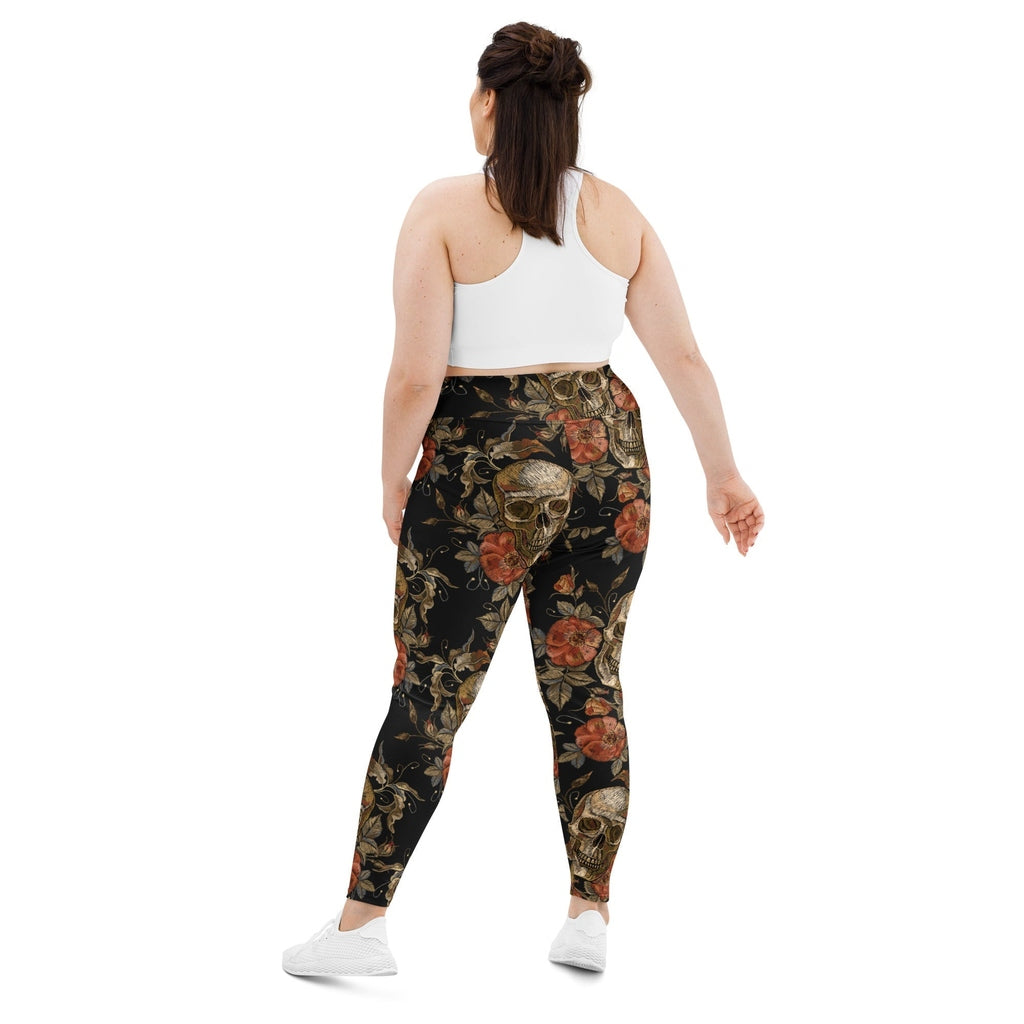 Embroidery Skull Plus Size Leggings