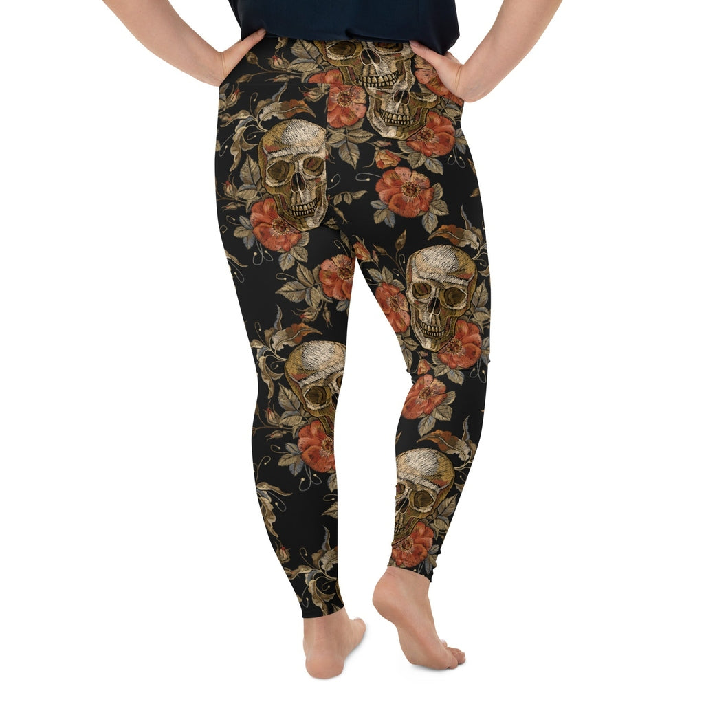 Embroidery Skull Plus Size Leggings