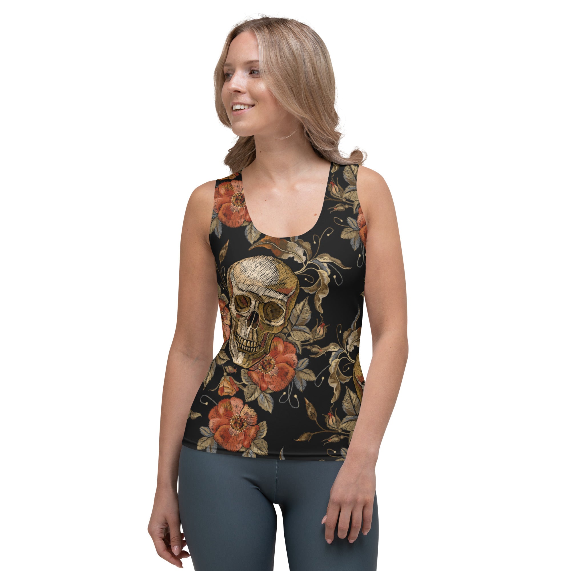 Embroidery Skull Tank Top