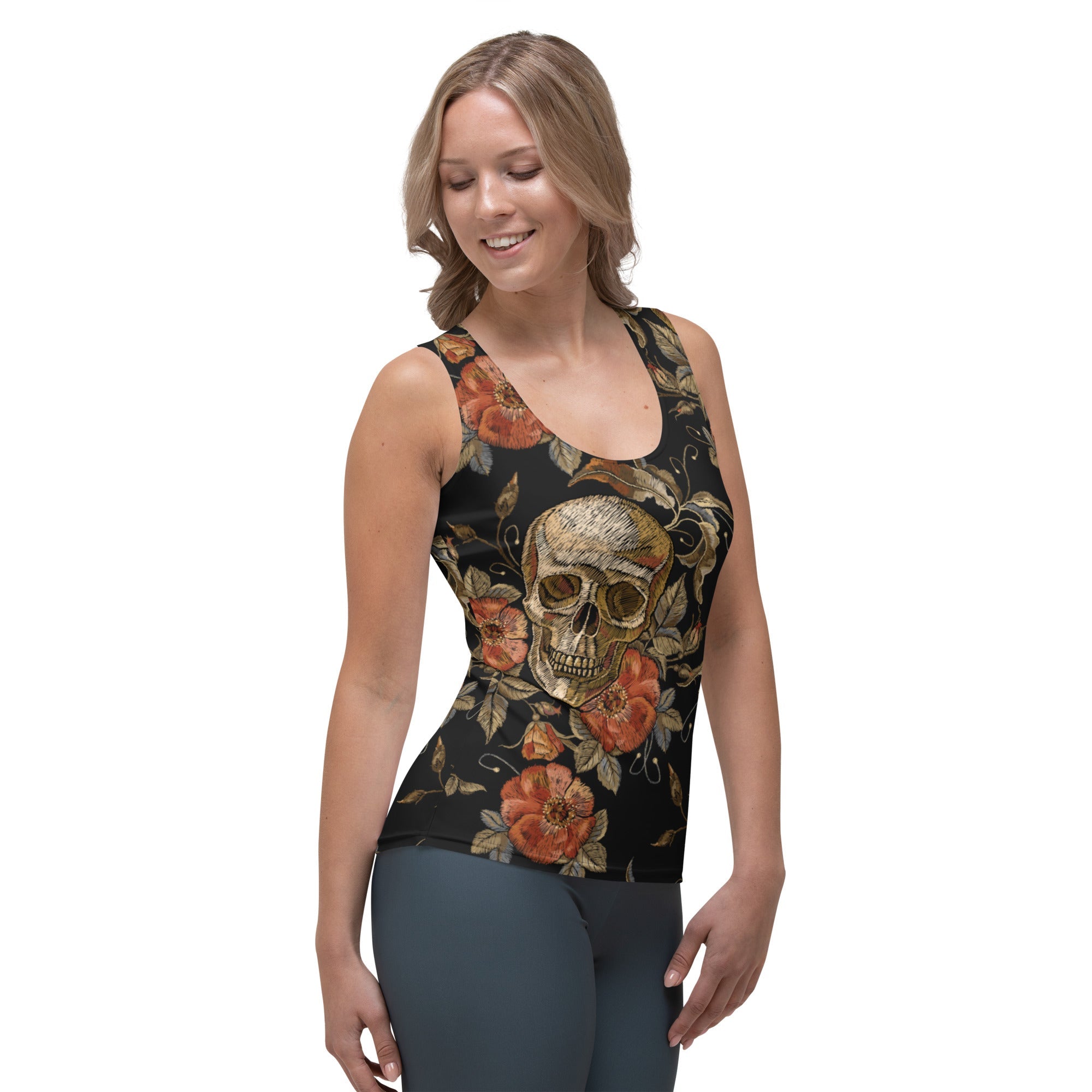 Embroidery Skull Tank Top