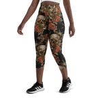 Embroidery Skull Yoga Capris