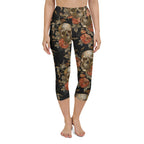 Embroidery Skull Yoga Capris