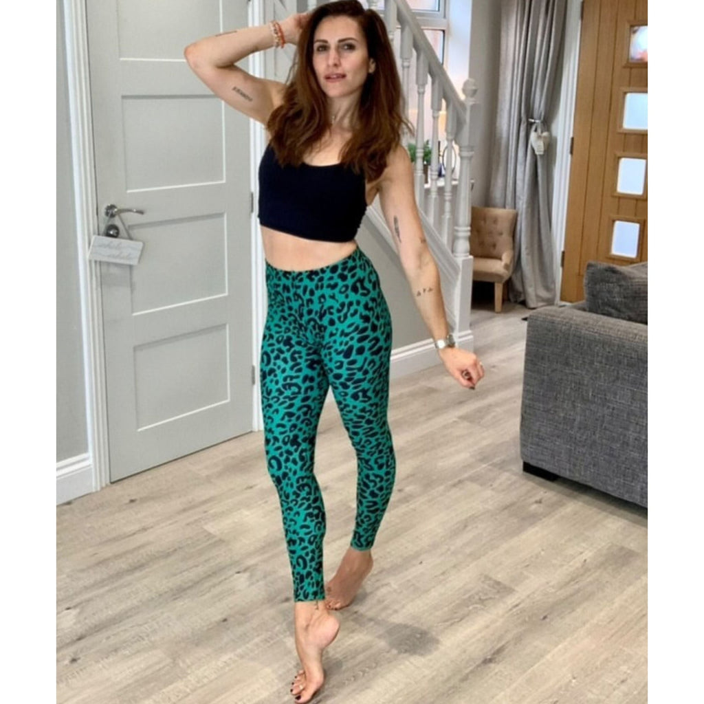 Emerald Green Leopard Leggings