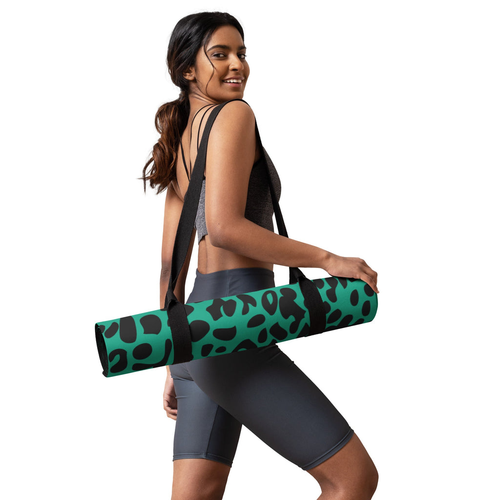 Emerald Green Leopard Yoga Mat