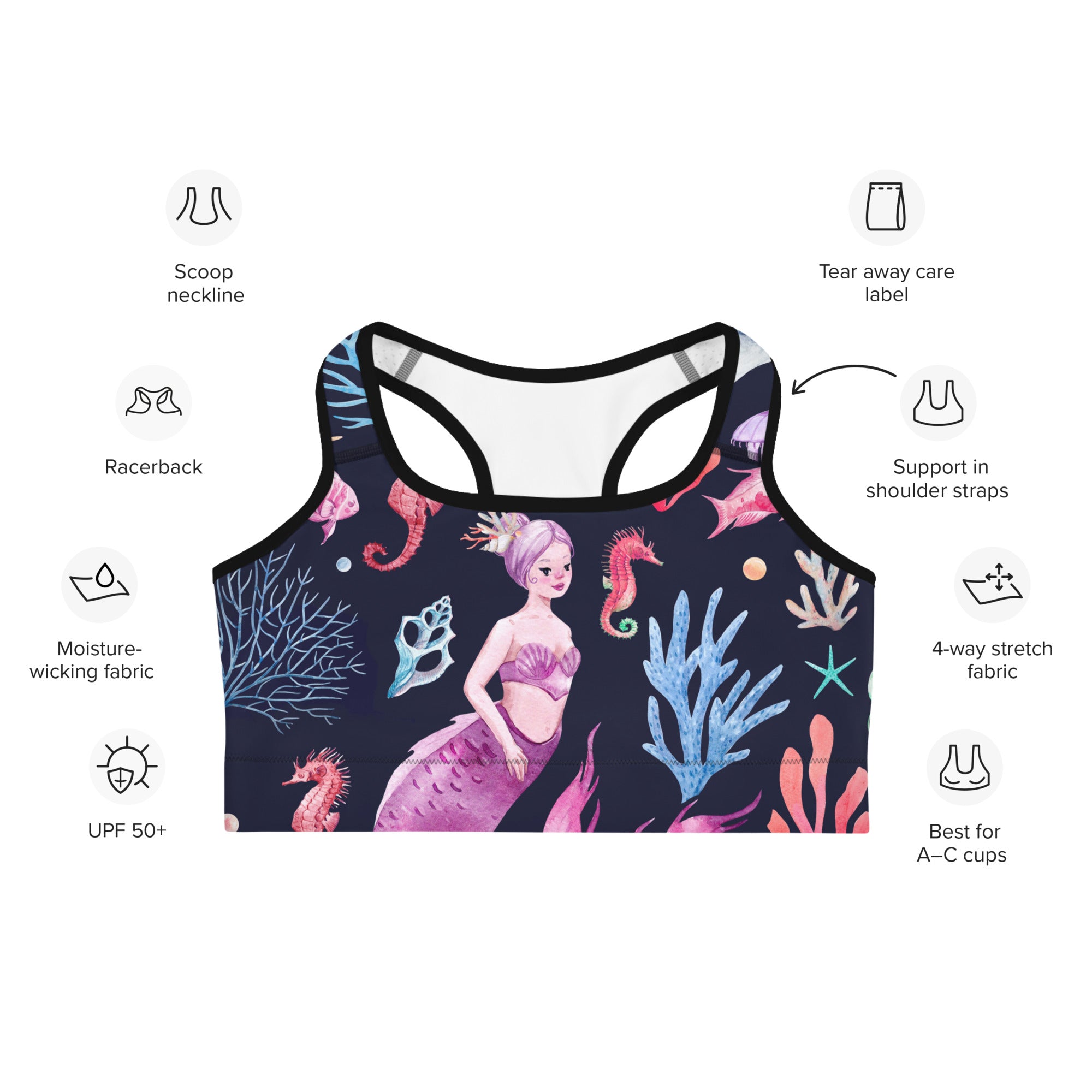 Enchanted Mermaids Sports Bra