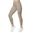 English Countryside Check Crossover Leggings With Pockets