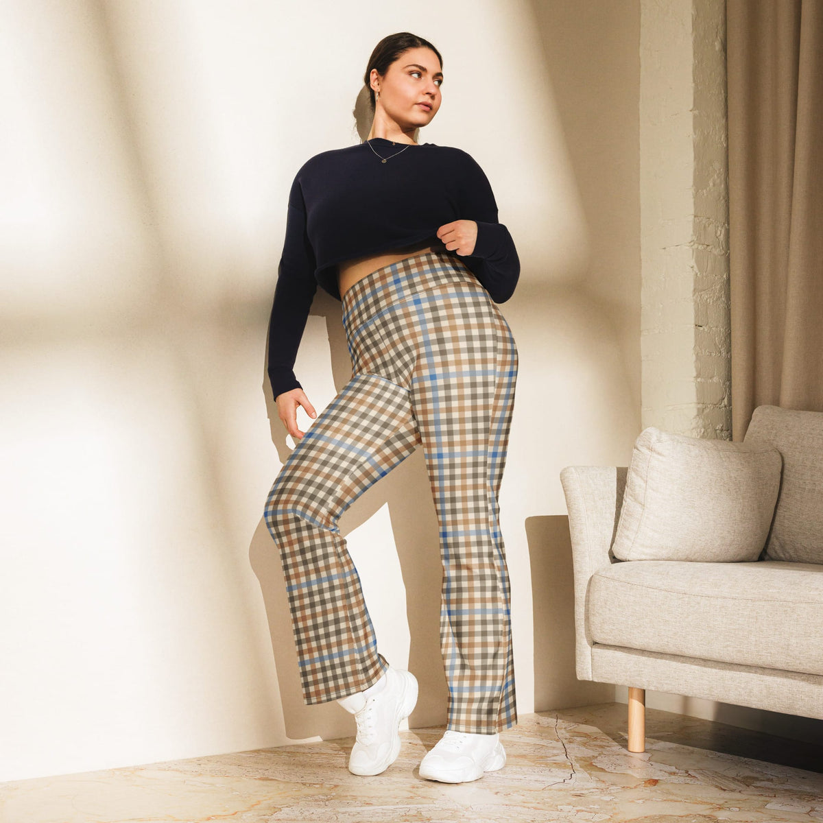 English Countryside Check Flare Leggings