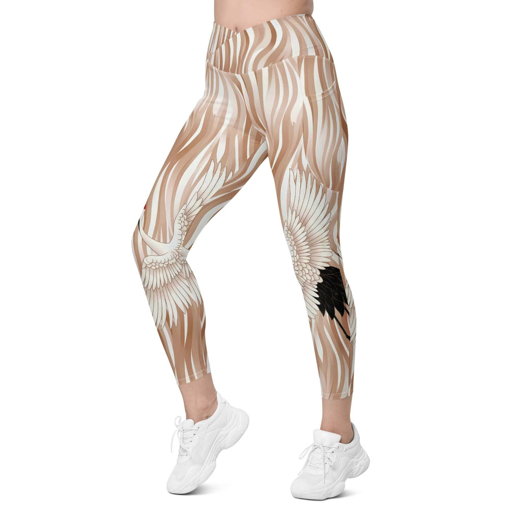 Ethereal Wings Crossover Leggings With Pockets
