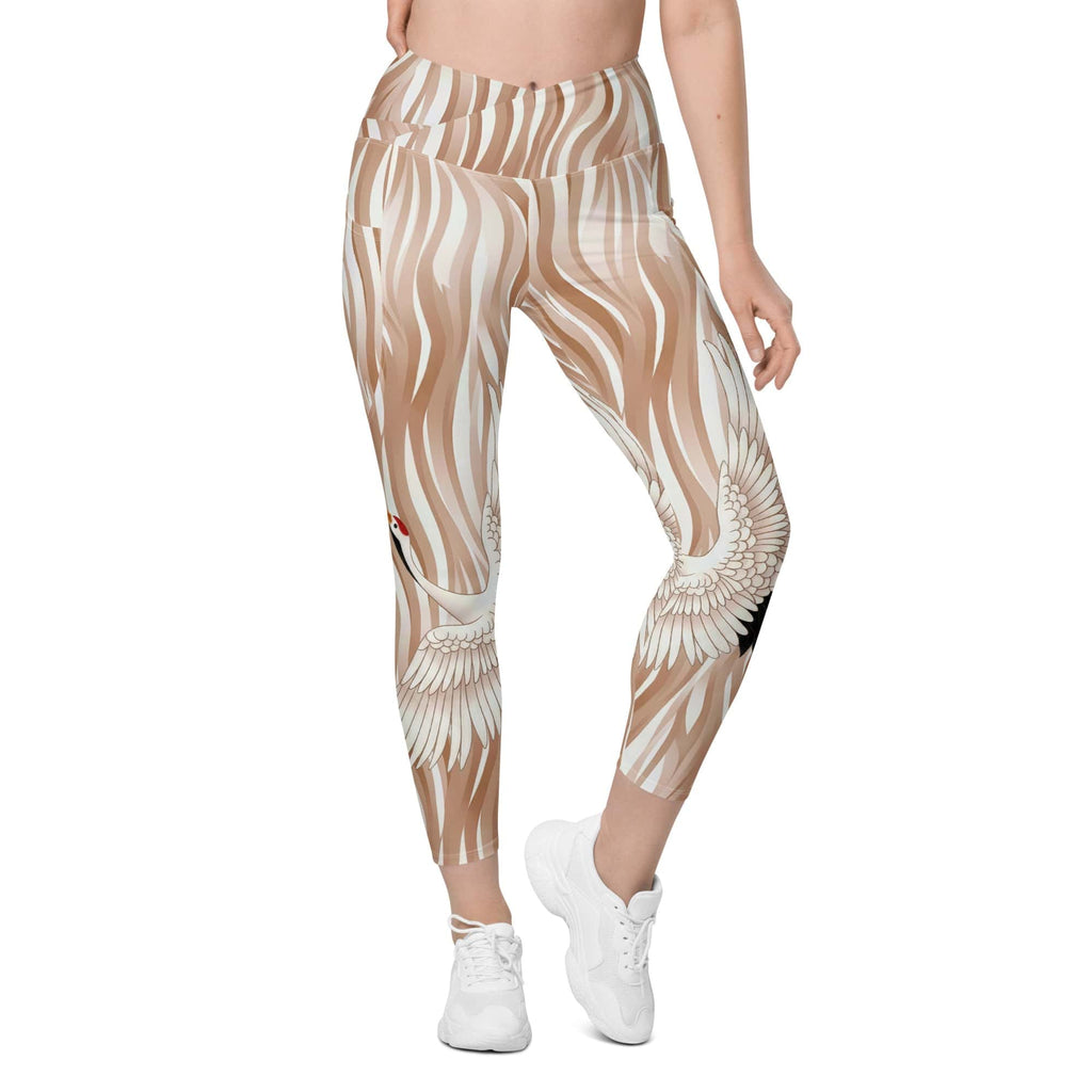 Ethereal Wings Crossover Leggings With Pockets