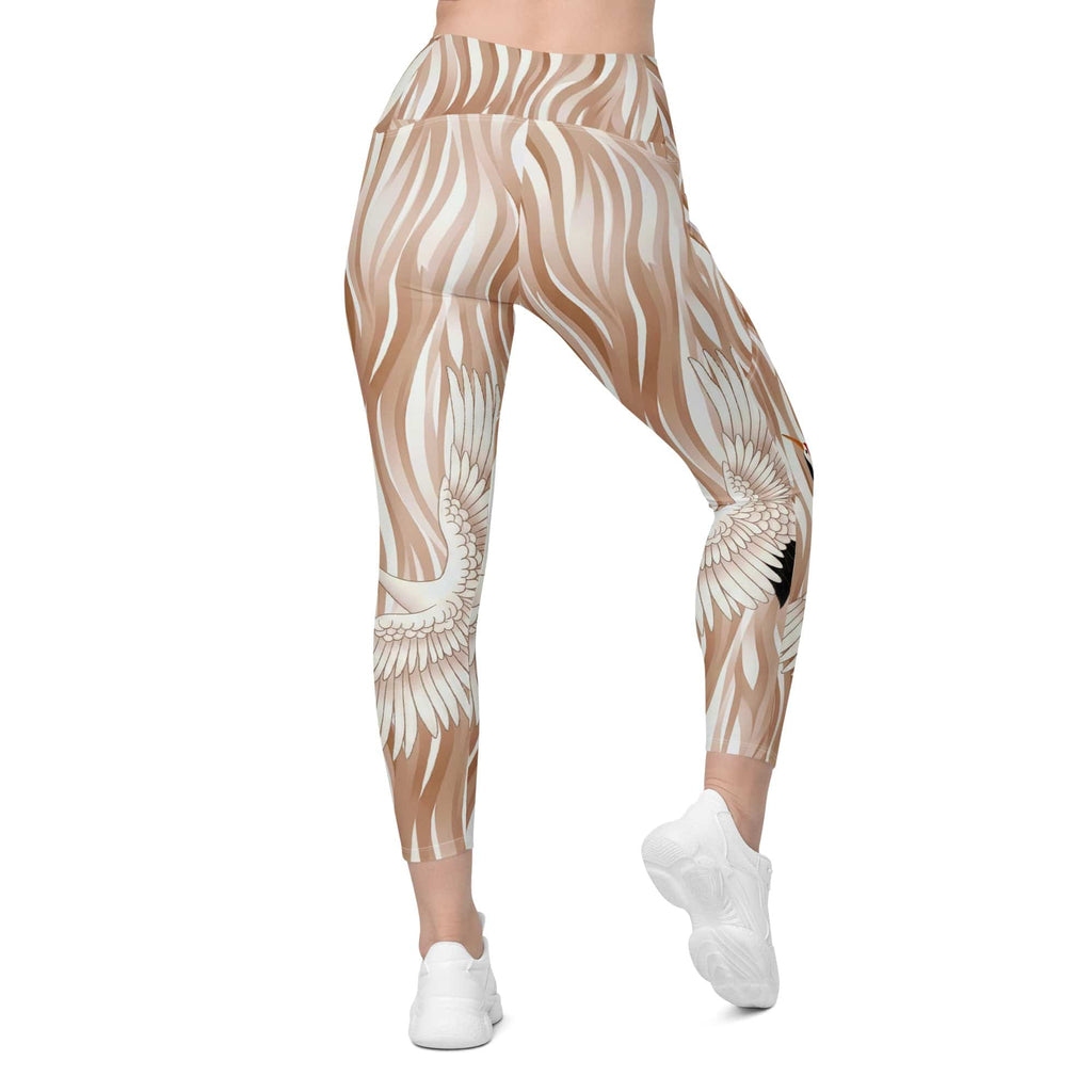 Ethereal Wings Crossover Leggings With Pockets