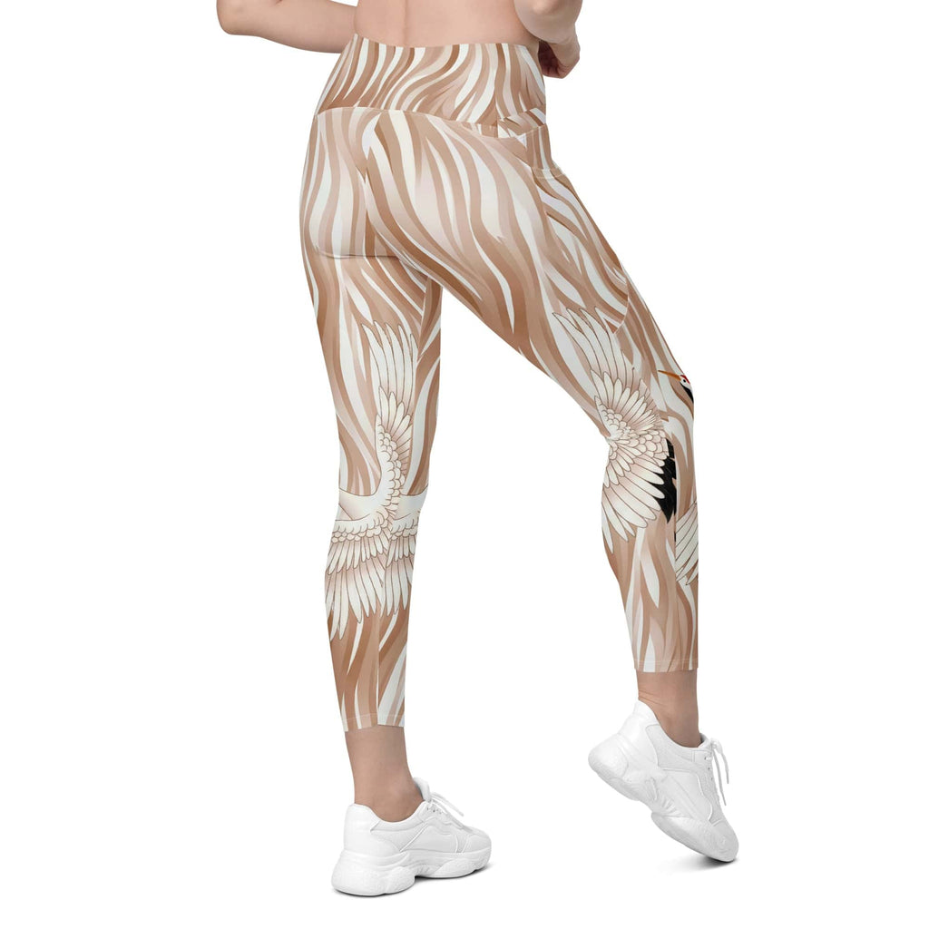 Ethereal Wings Crossover Leggings With Pockets