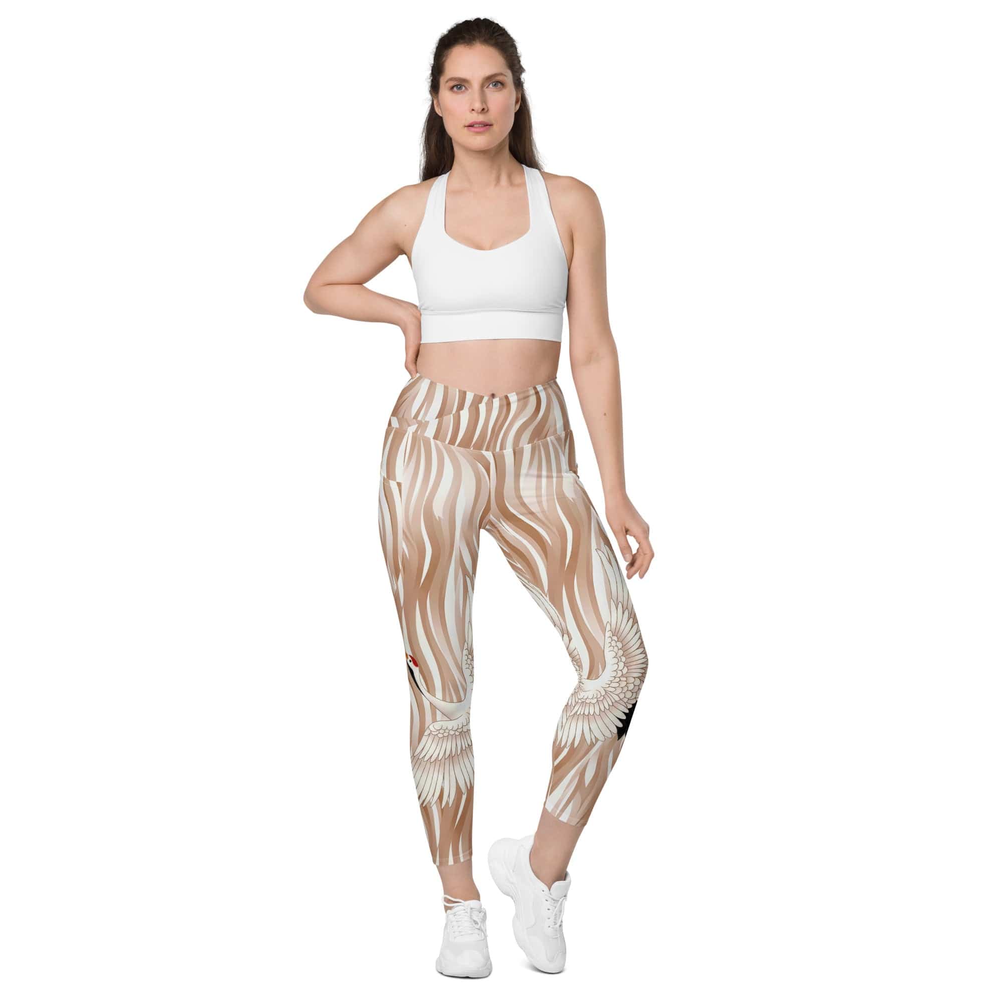 Ethereal Wings Crossover Leggings With Pockets