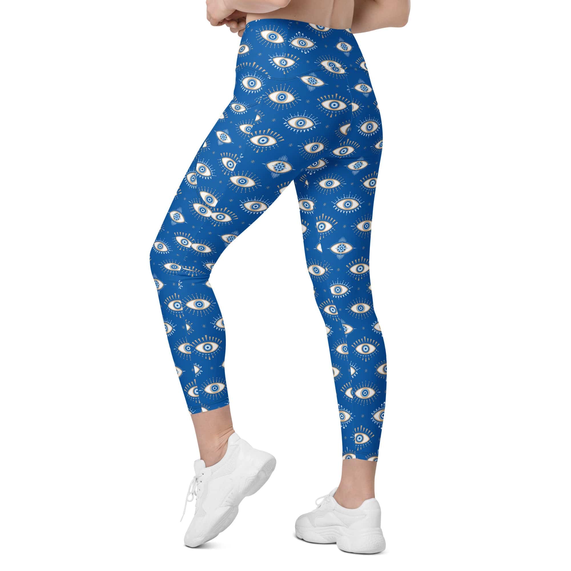 Evil Eye Pattern Leggings With Pockets