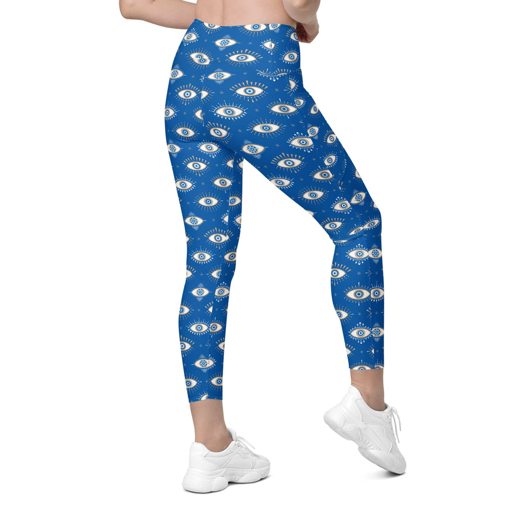 Evil Eye Pattern Leggings With Pockets