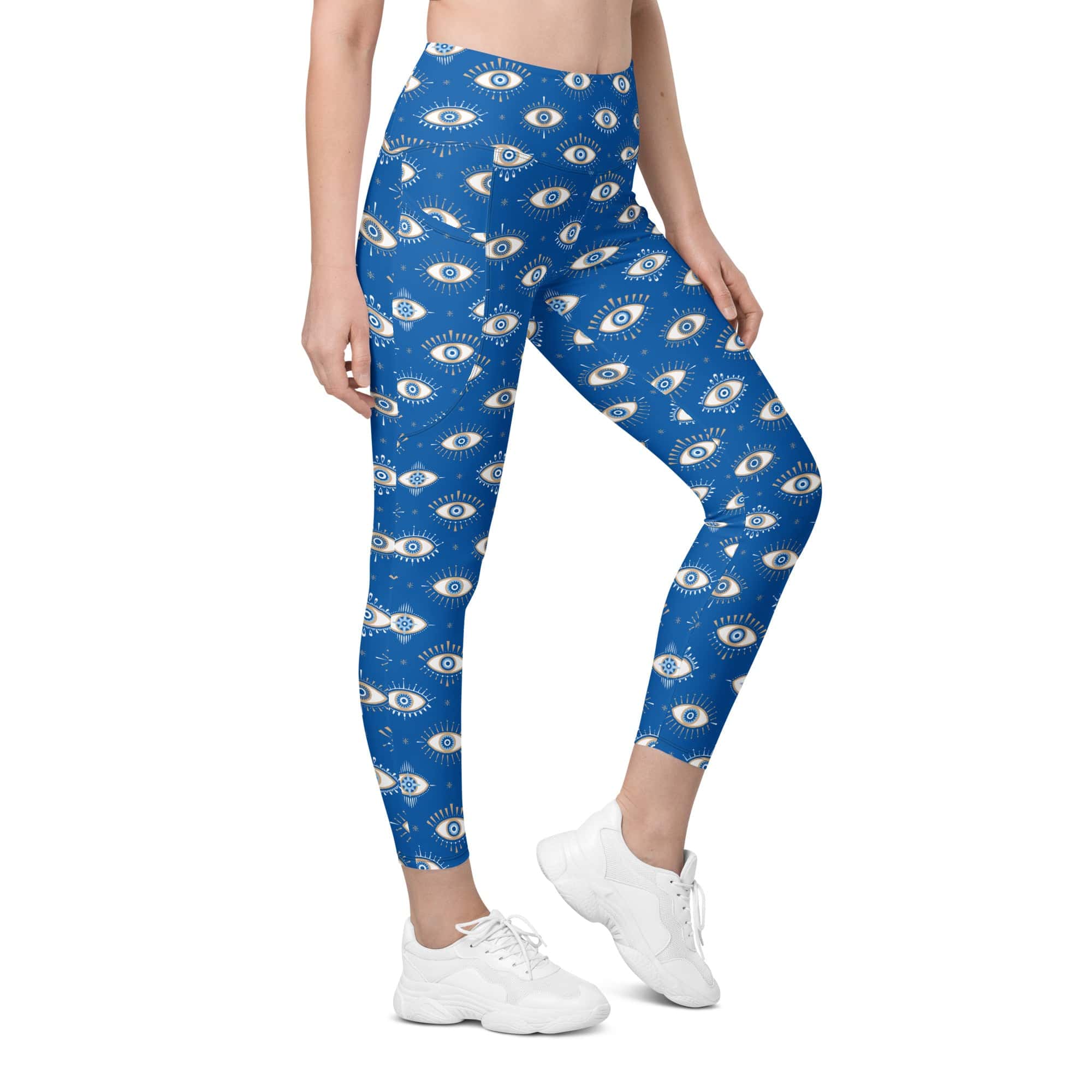 Evil Eye Pattern Leggings With Pockets