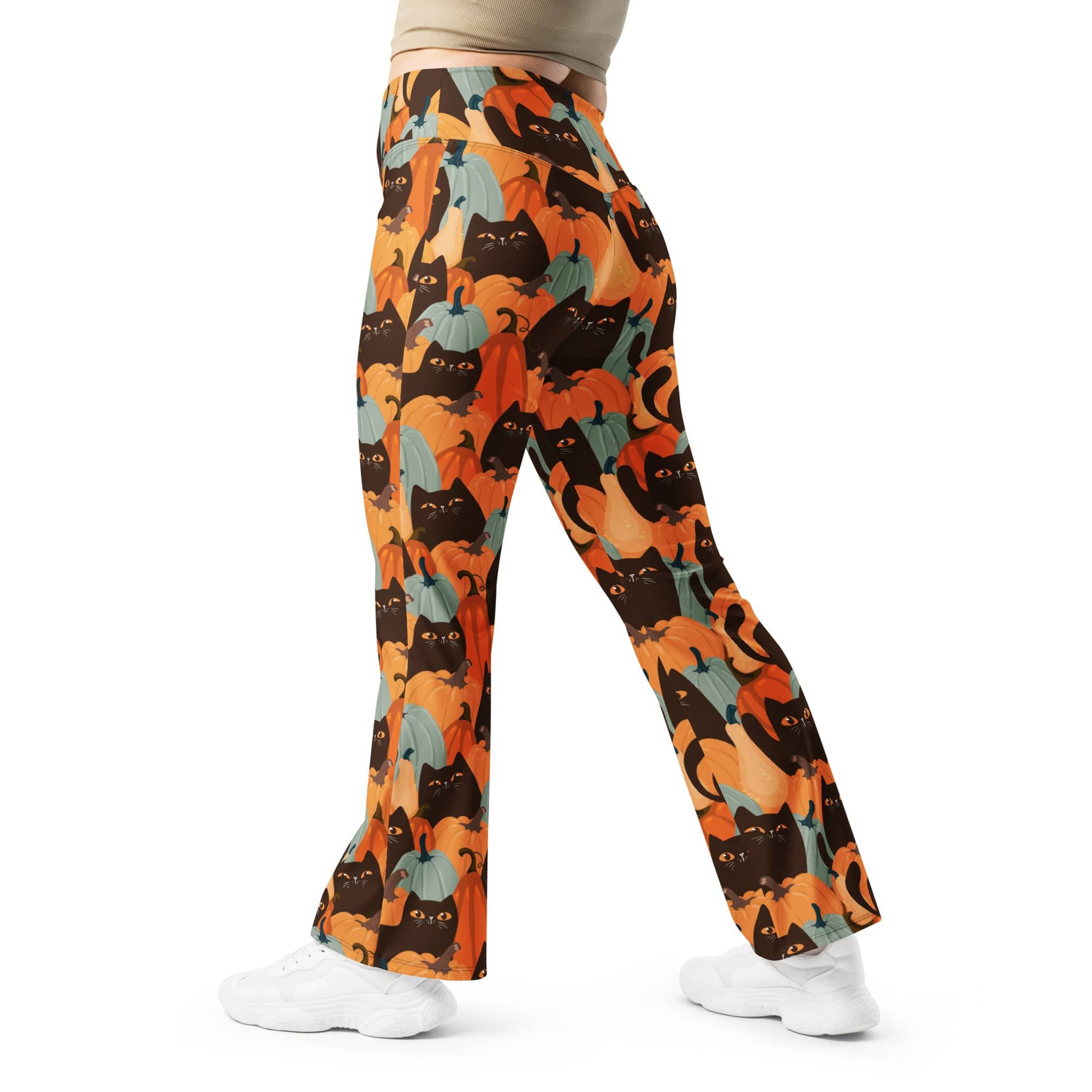 Fall Cat Magic Flare Leggings