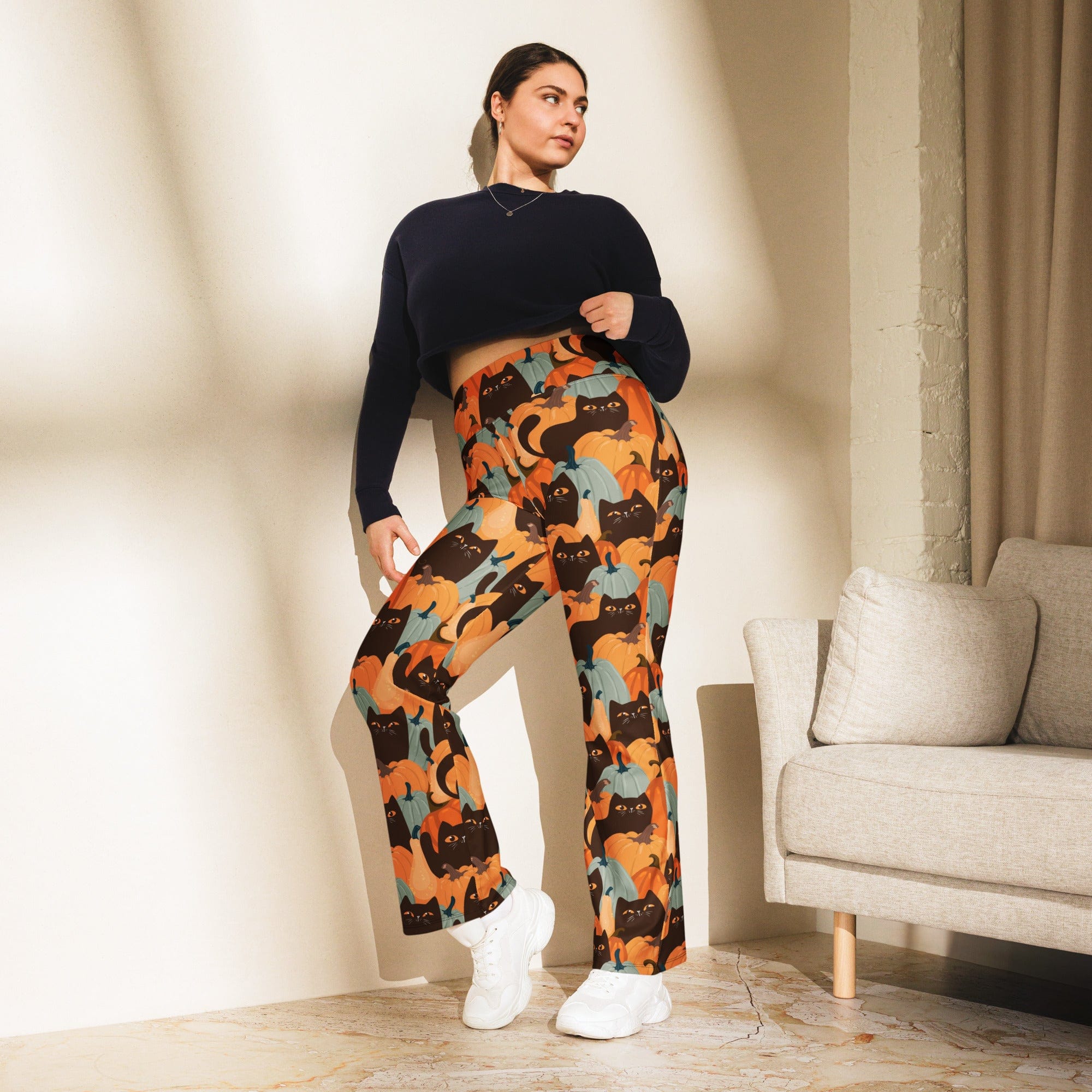 Fall Cat Magic Flare Leggings