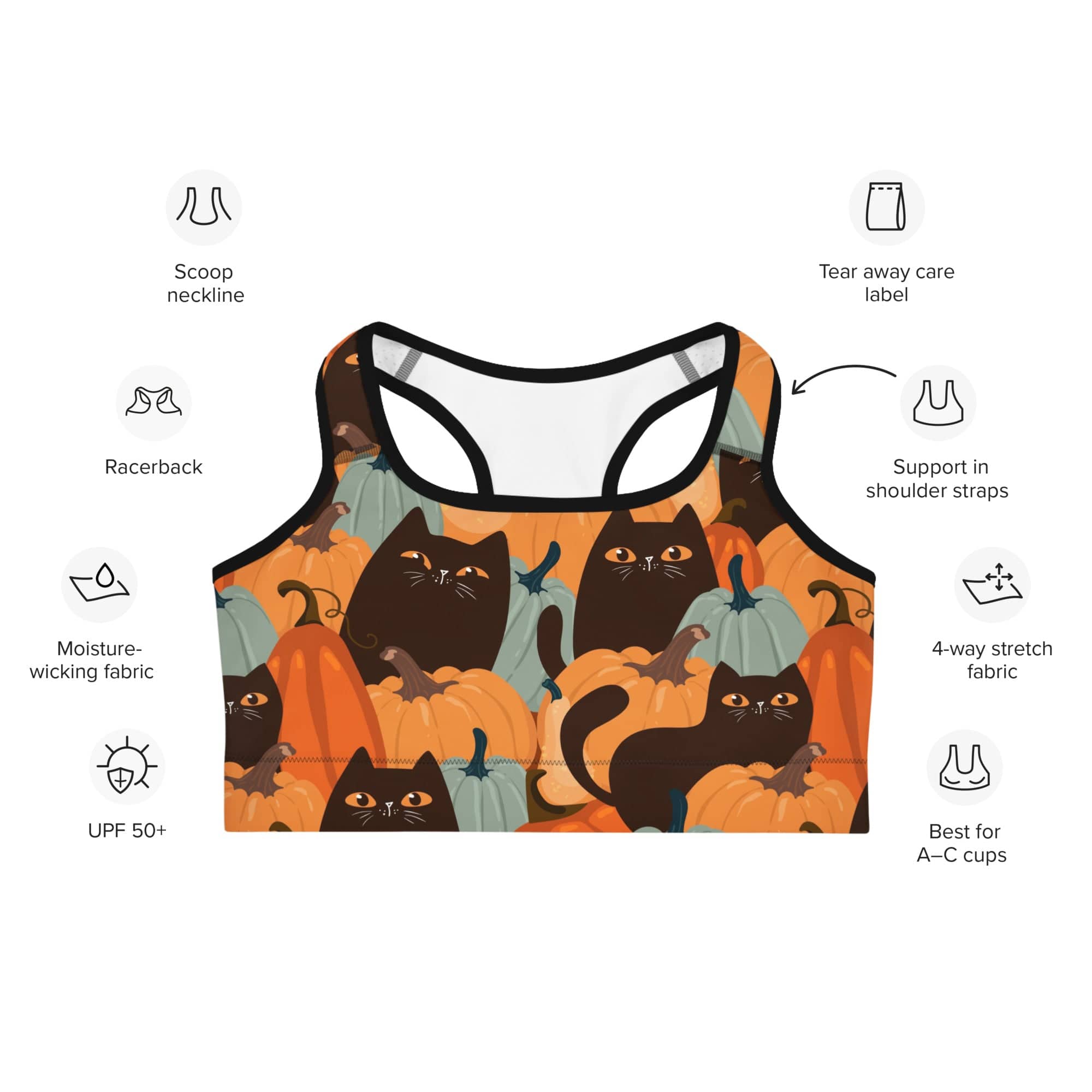 Fall Cat Magic Sports Bra
