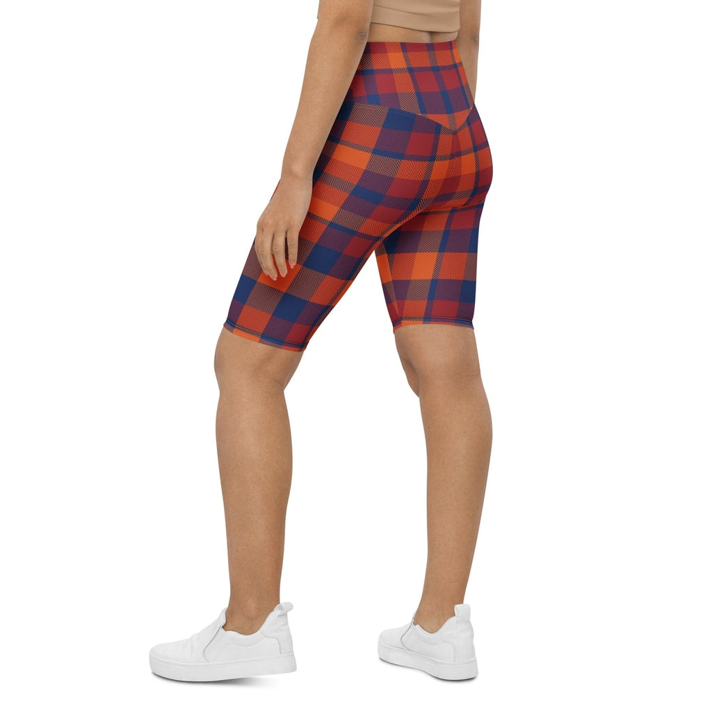 Fall Plaid Biker Shorts