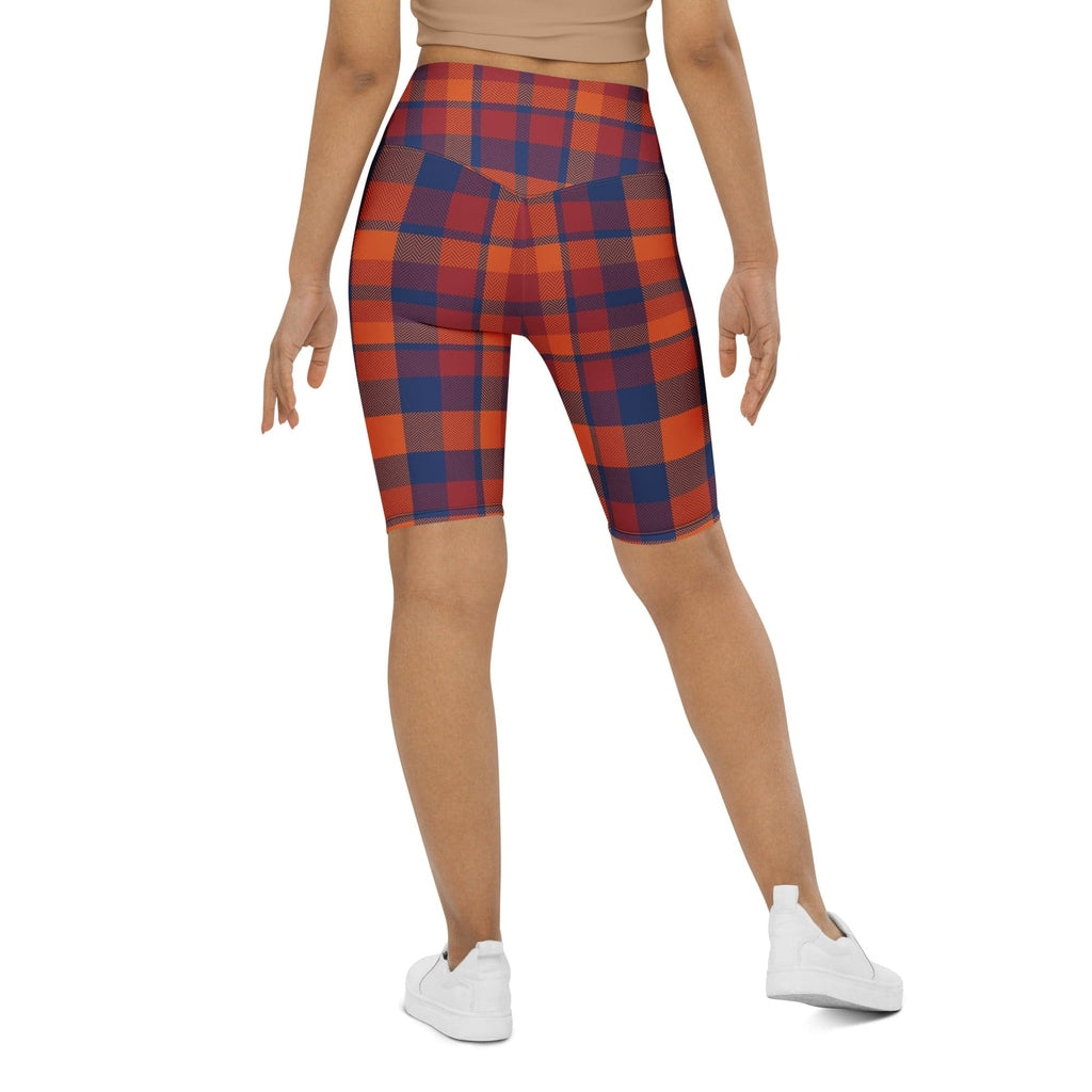 Fall Plaid Biker Shorts