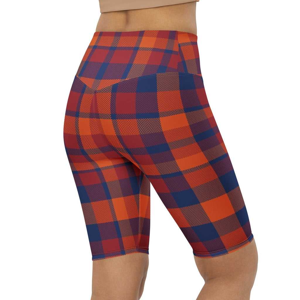 Fall Plaid Biker Shorts