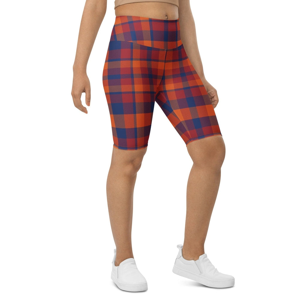 Fall Plaid Biker Shorts