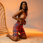Fall Plaid Biker Shorts
