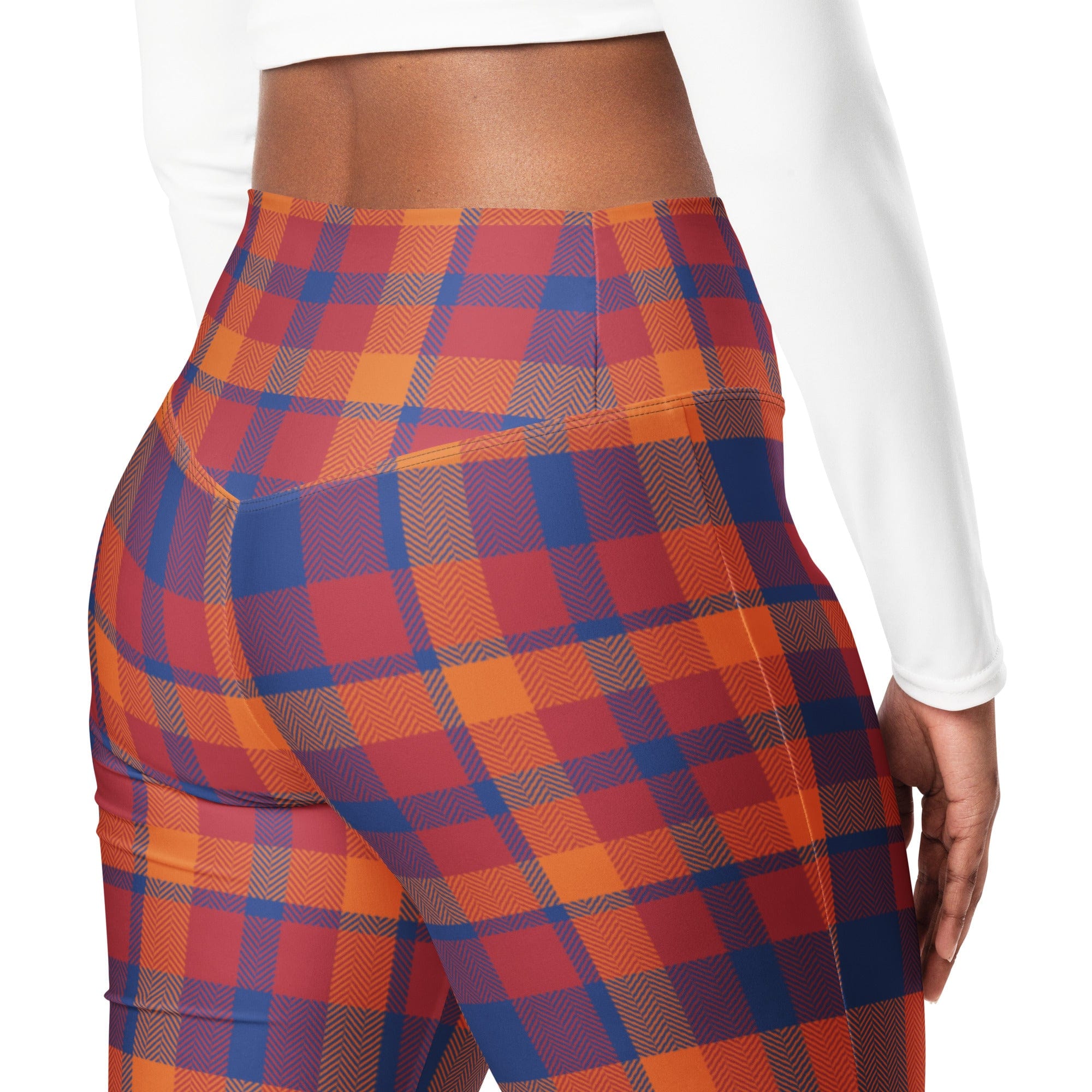 Fall Plaid Flare Leggings