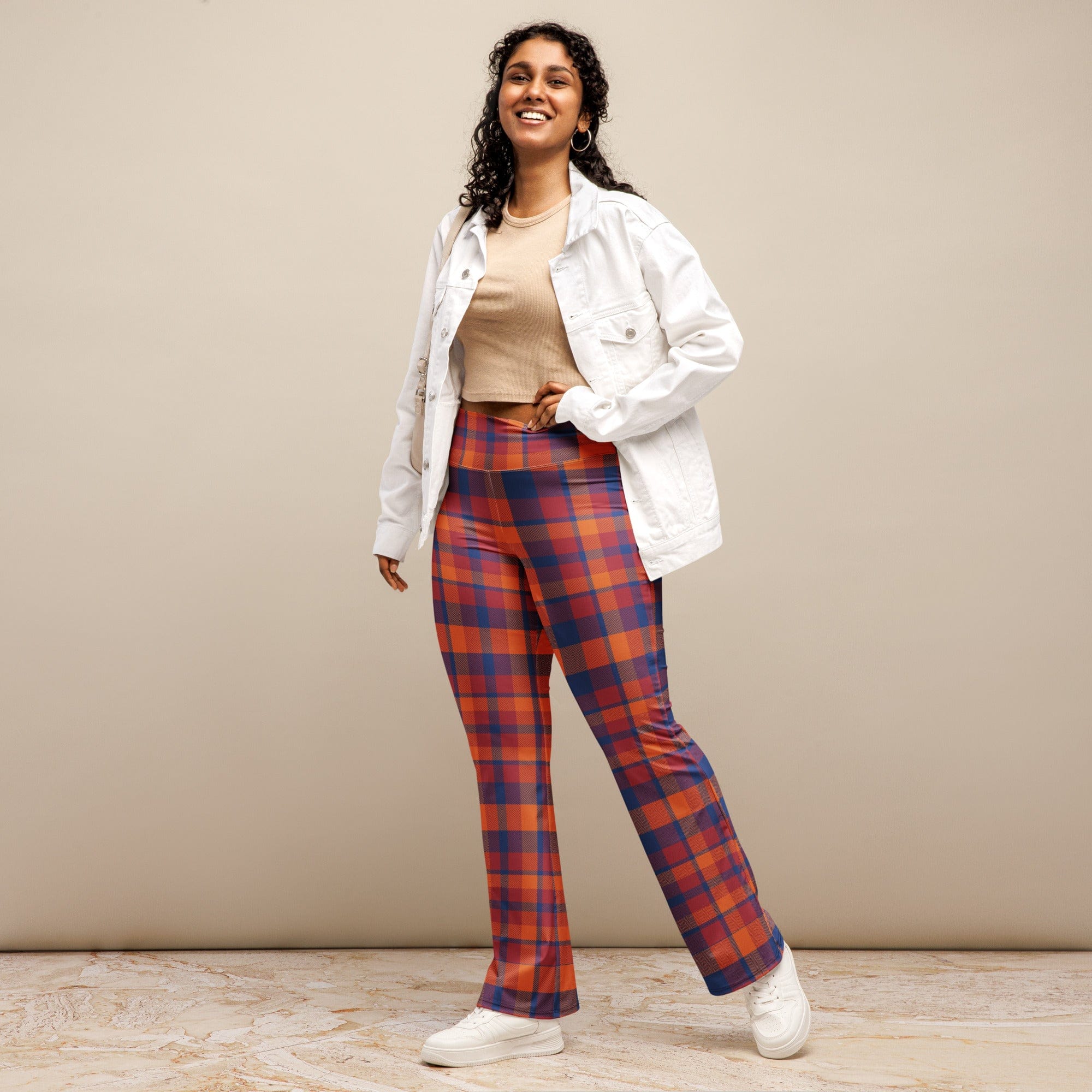 Fall Plaid Flare Leggings