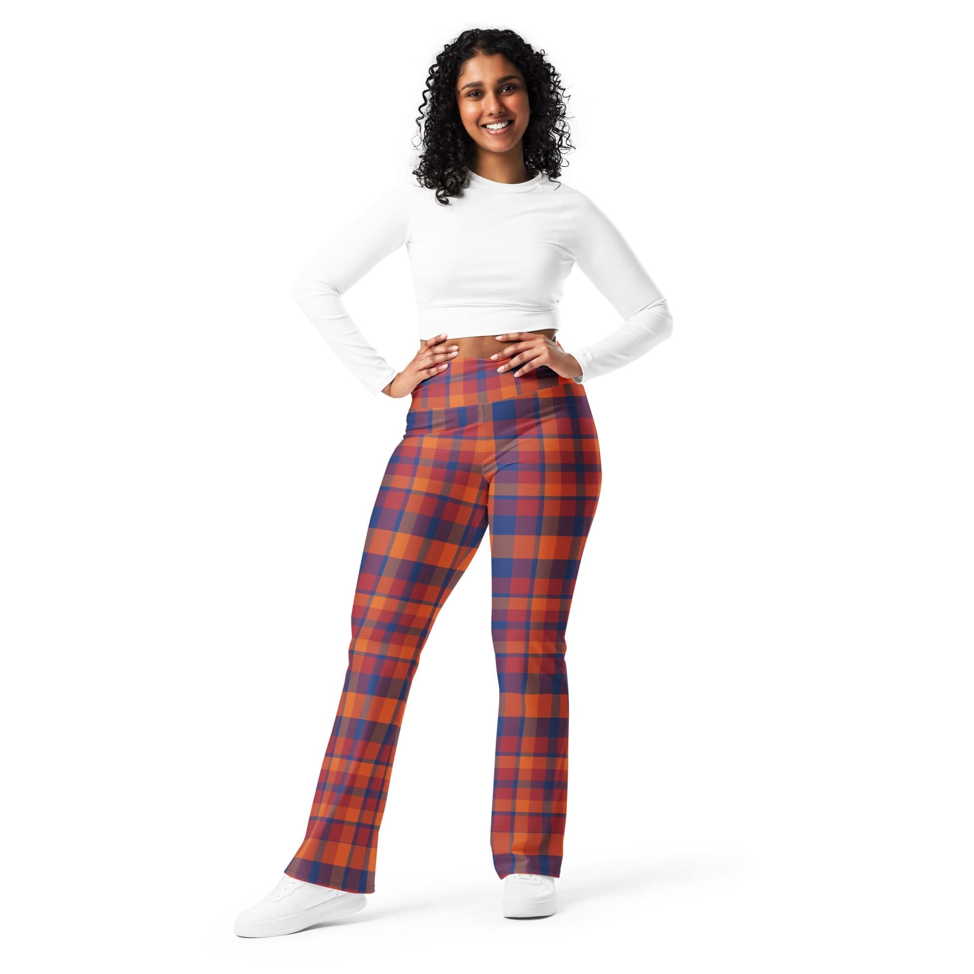 Fall Plaid Flare Leggings