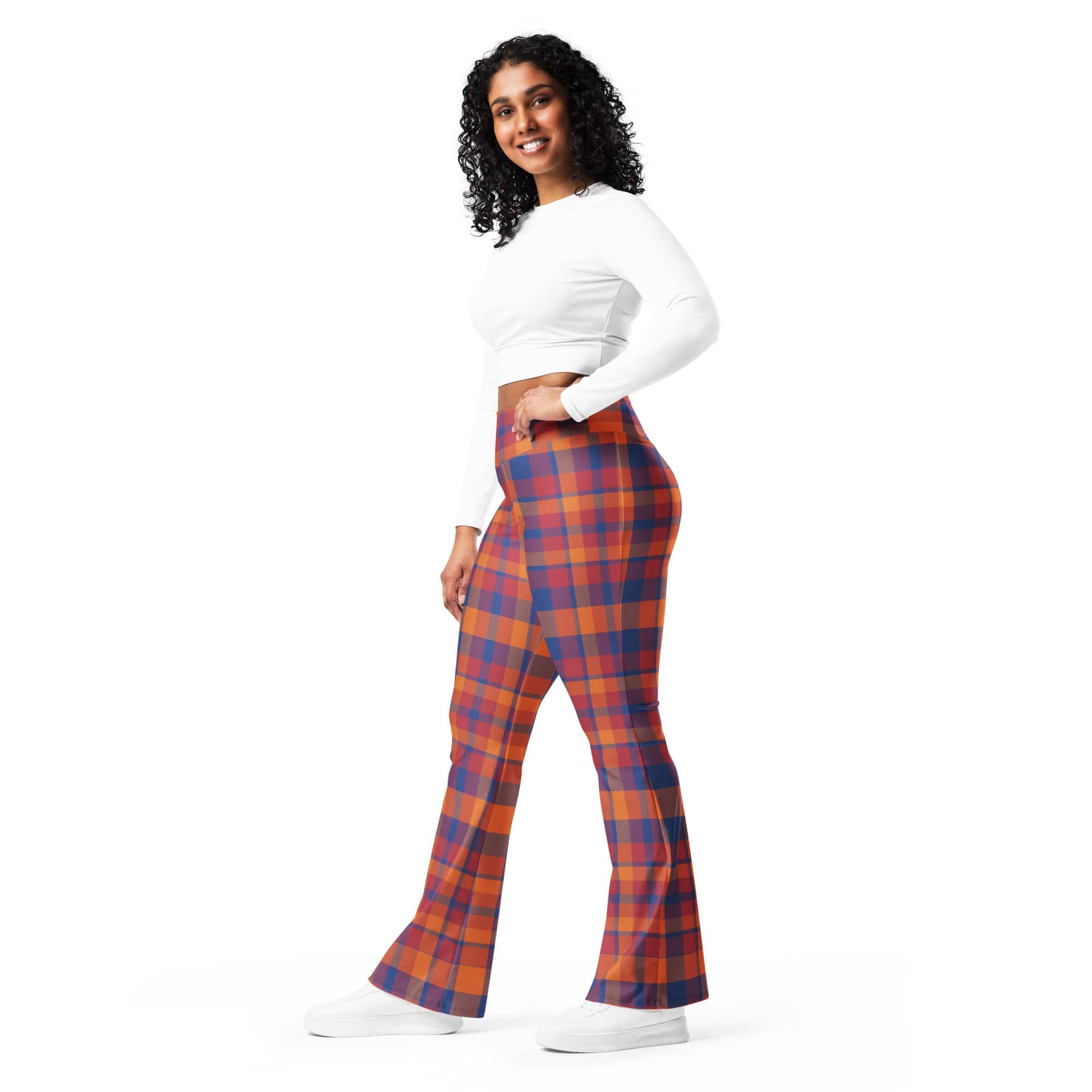 Fall Plaid Flare Leggings