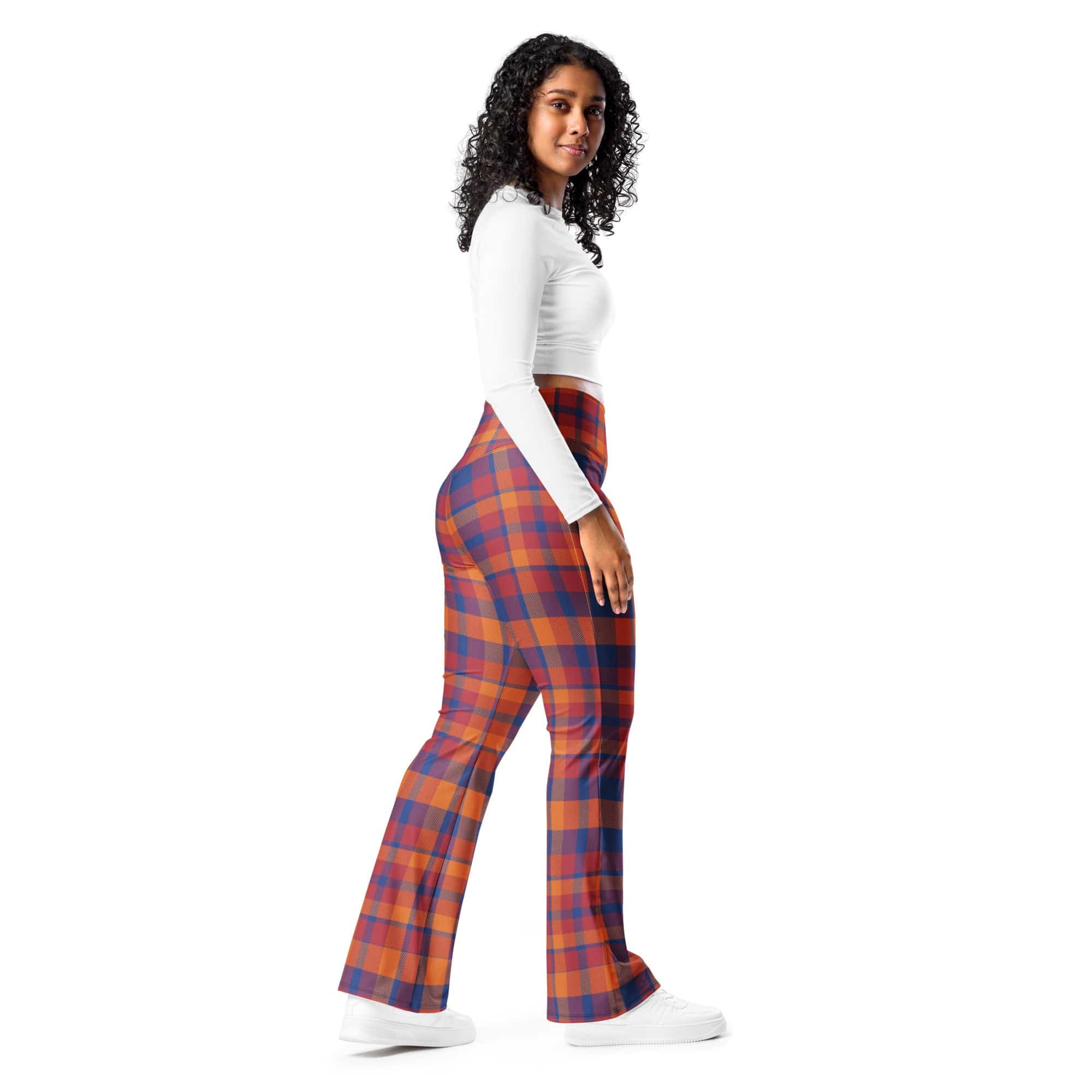 Fall Plaid Flare Leggings