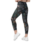 Faux Rhinestone Christmas Crossover Leggings With Pockets