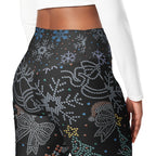 Faux Rhinestone Christmas Flare Leggings