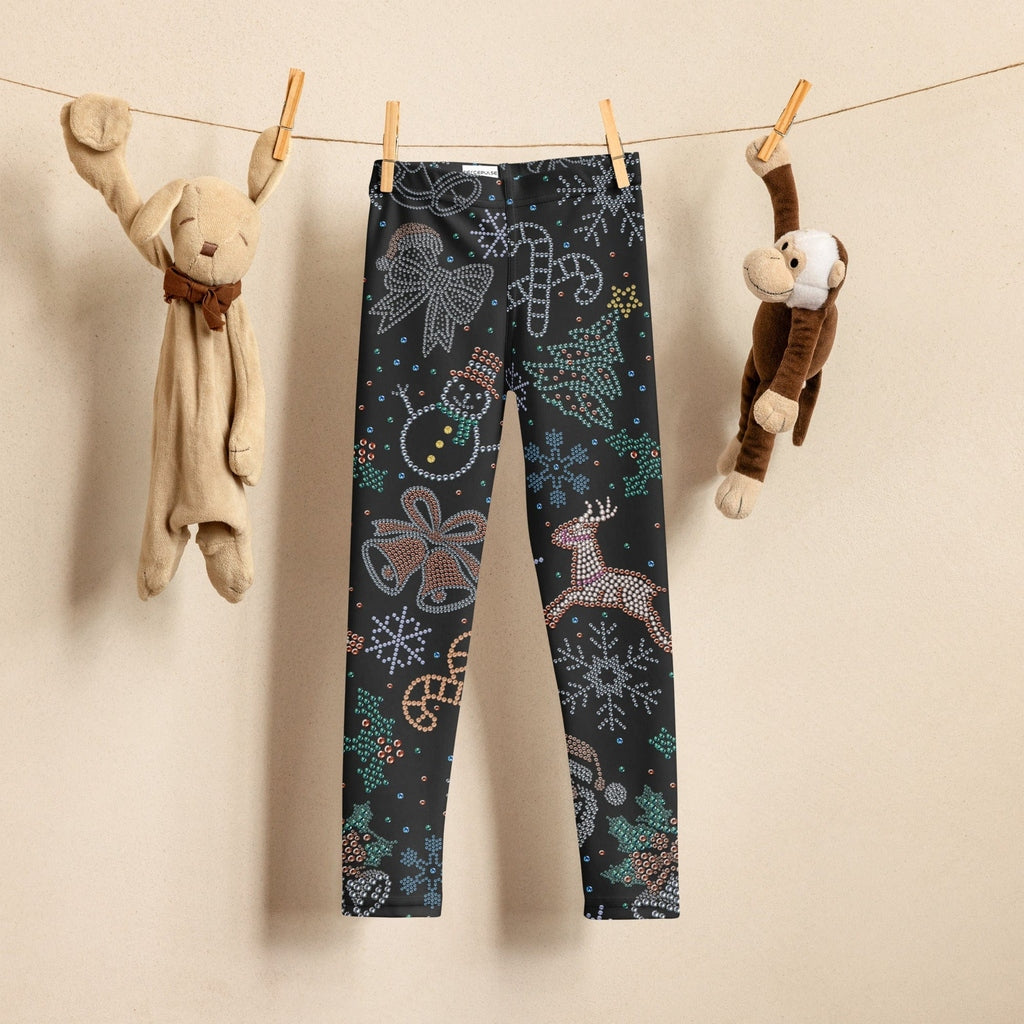 Faux Rhinestone Christmas Kid's Leggings