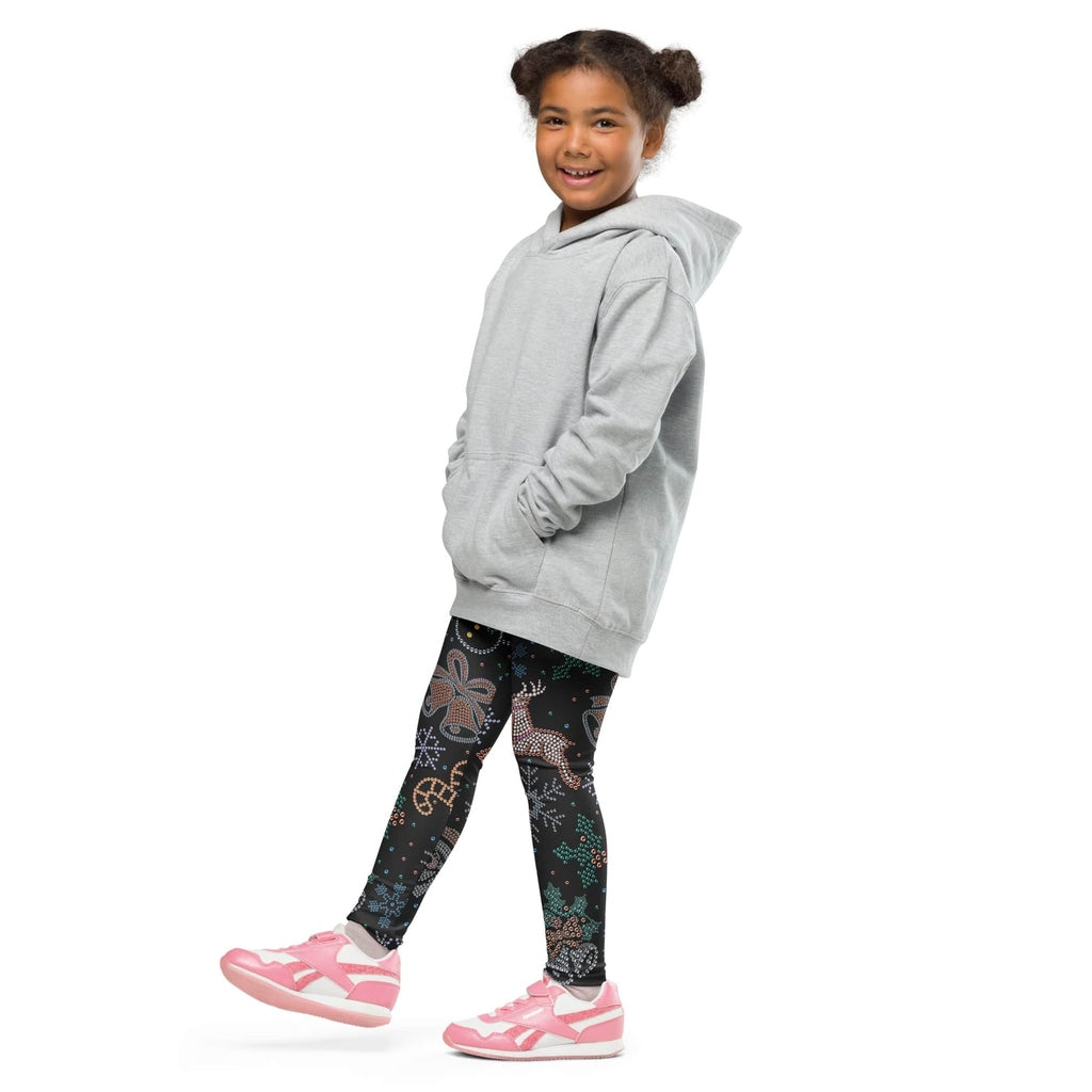 Faux Rhinestone Christmas Kid's Leggings