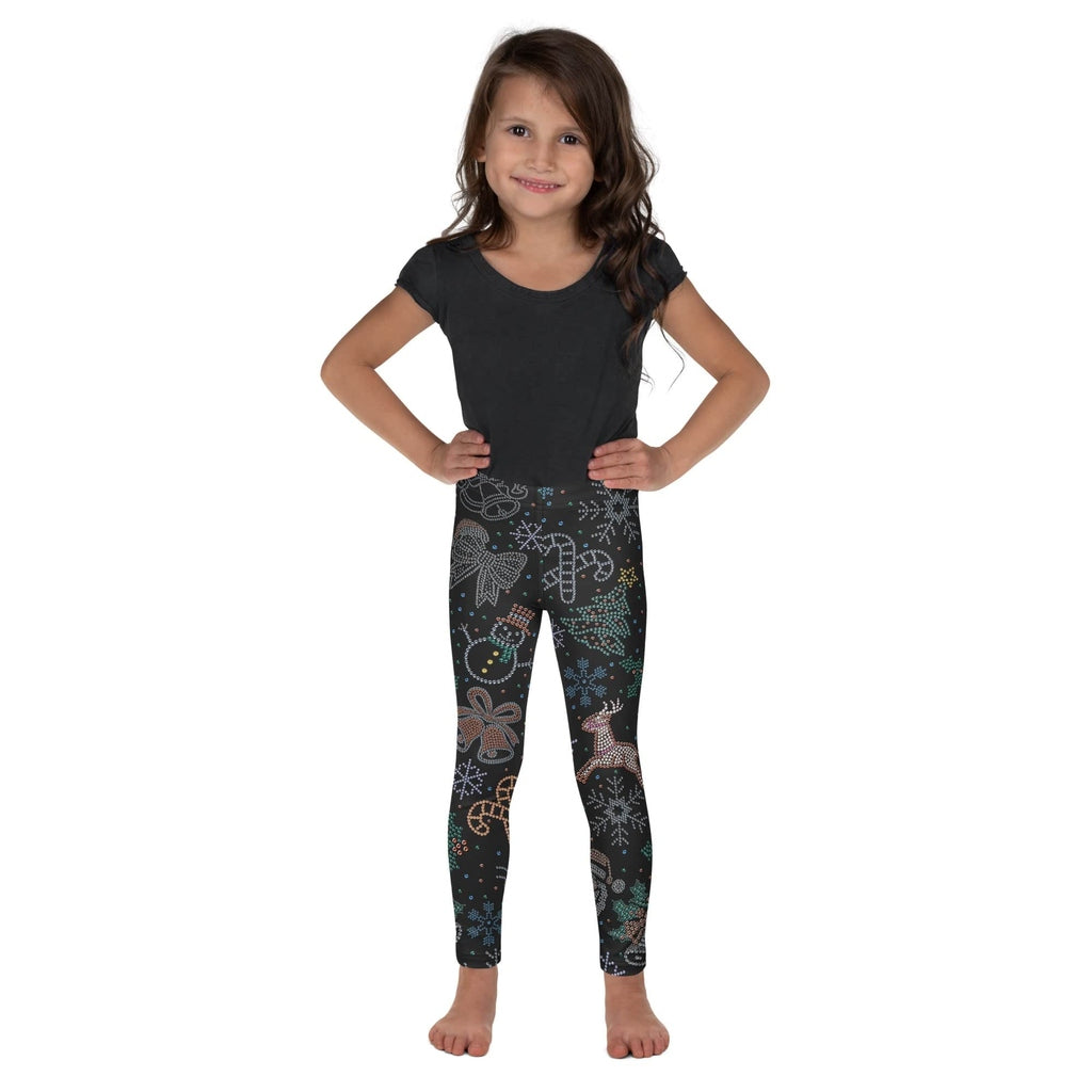 Faux Rhinestone Christmas Kid's Leggings