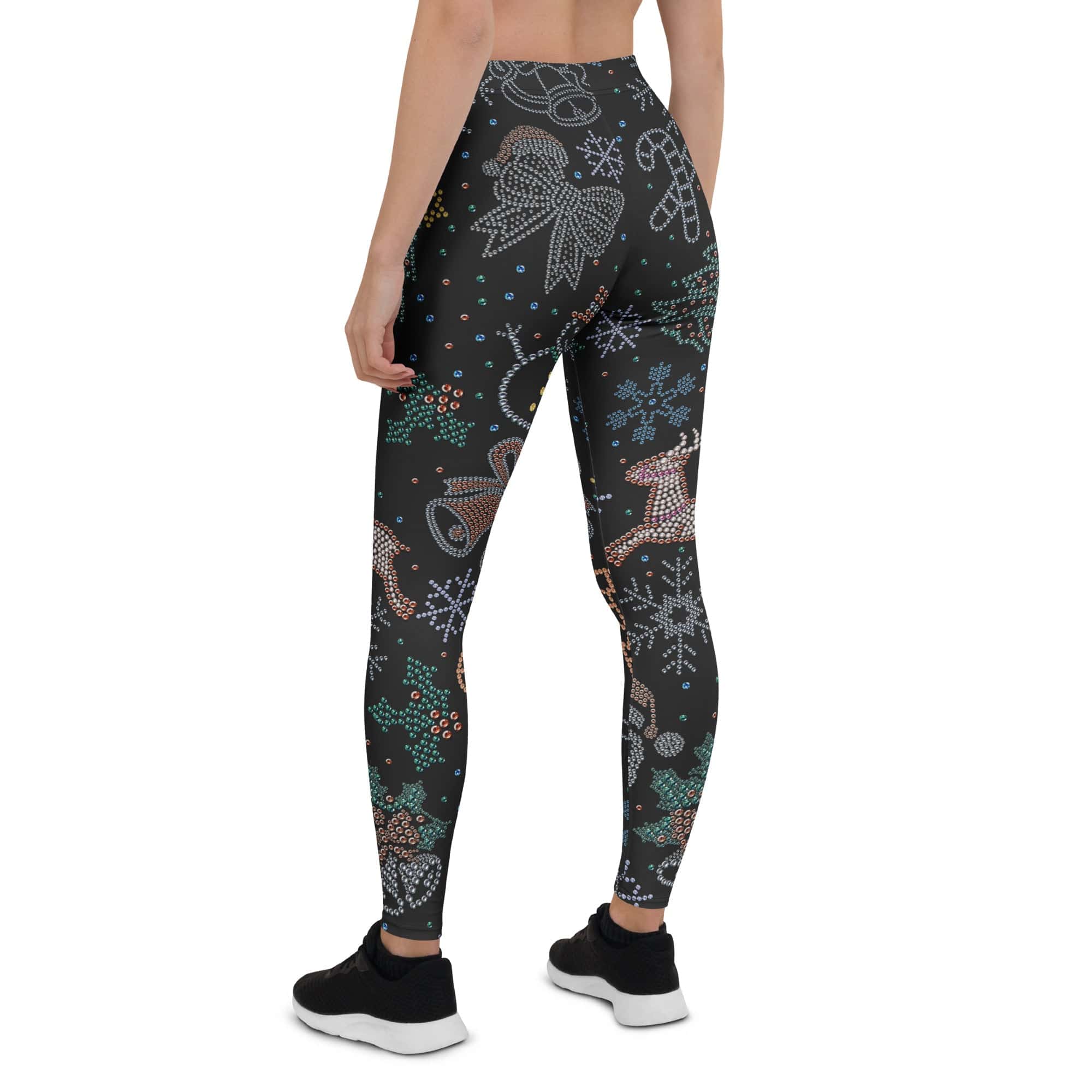 Faux Rhinestone Christmas Leggings