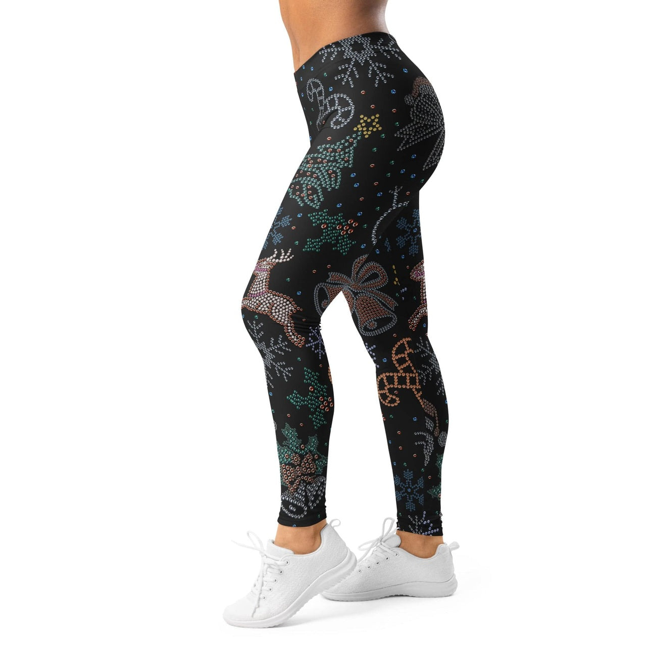 Faux Rhinestone Christmas Leggings