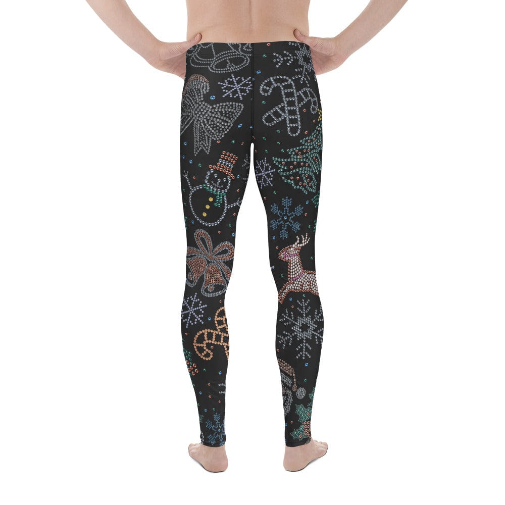 Faux Rhinestone Christmas Men's Leggings