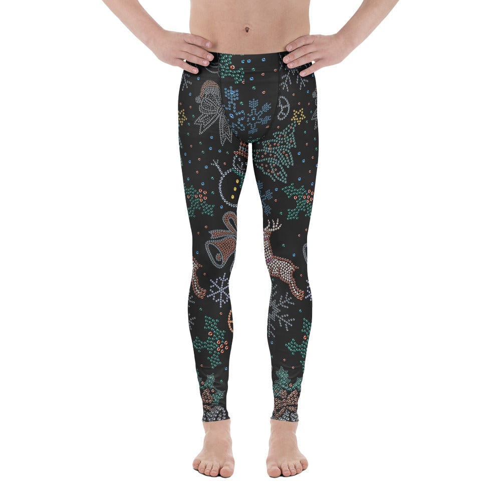 Faux Rhinestone Christmas Men's Leggings