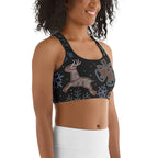 Faux Rhinestone Christmas Sports Bra
