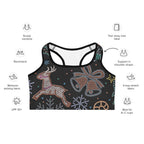 Faux Rhinestone Christmas Sports Bra