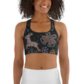 Faux Rhinestone Christmas Sports Bra
