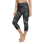 Faux Rhinestone Christmas Yoga Capris