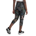 Faux Rhinestone Christmas Yoga Capris