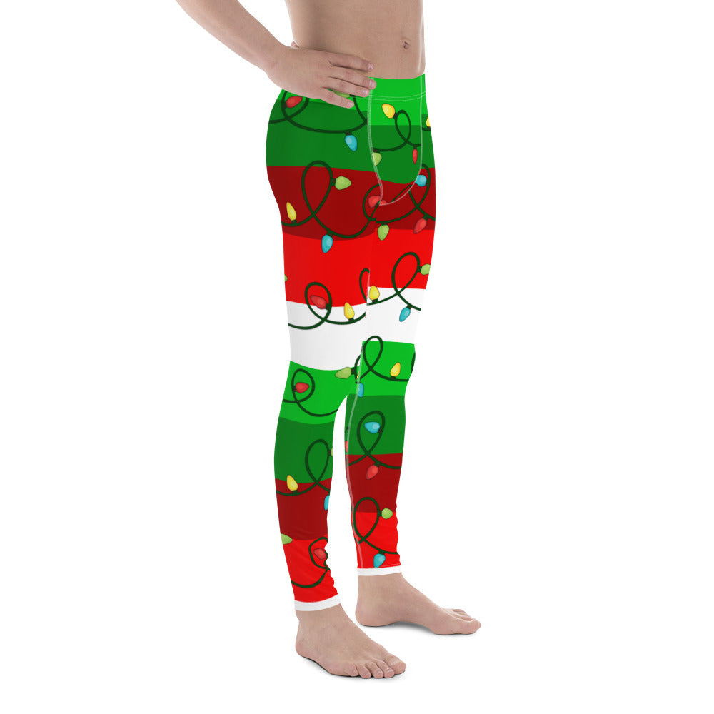 Festive Christmas Lights Men's Leggings