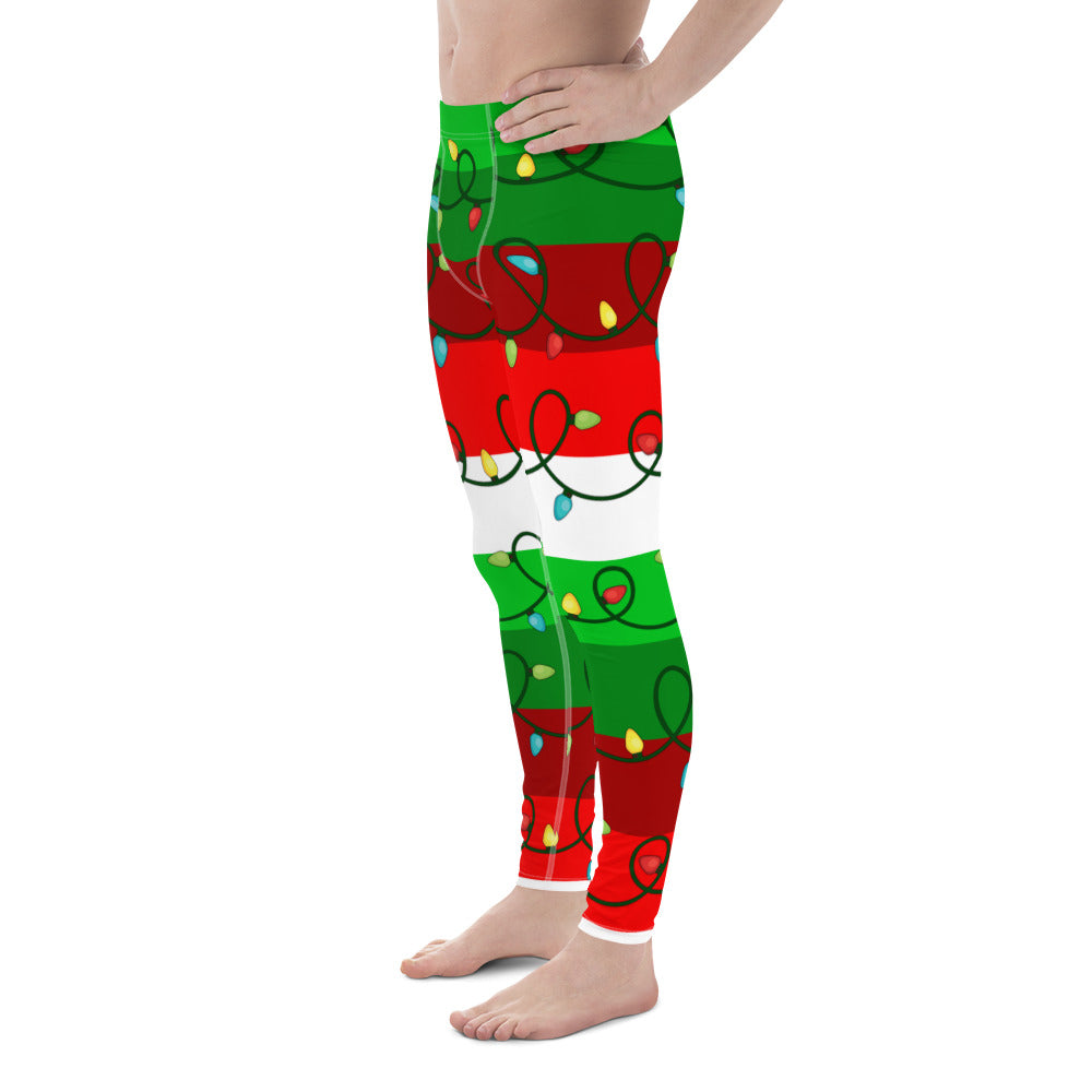 Festive Christmas Lights Men's Leggings