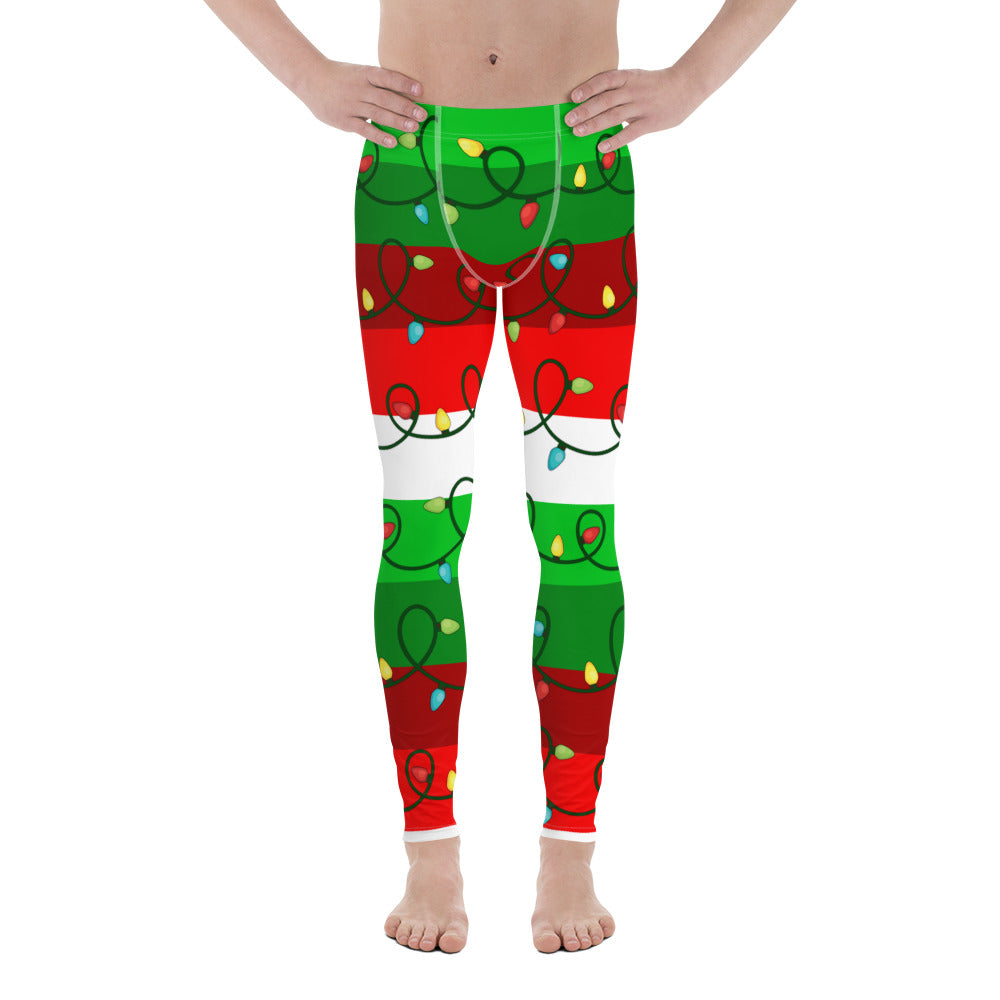 Festive Christmas Lights Men's Leggings