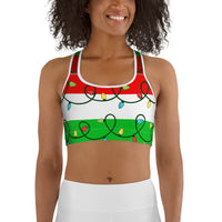 Festive Christmas Lights Sports Bra